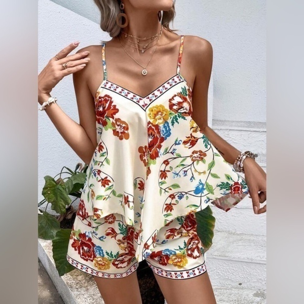 Boho all over  Print Cami top and shorts all sizes